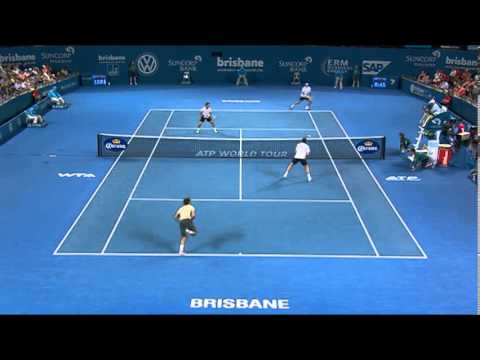 Rojer and Tecau v Federer and Mahut – Highlights Men’s Doubles Round 1: Brisbane International 2014